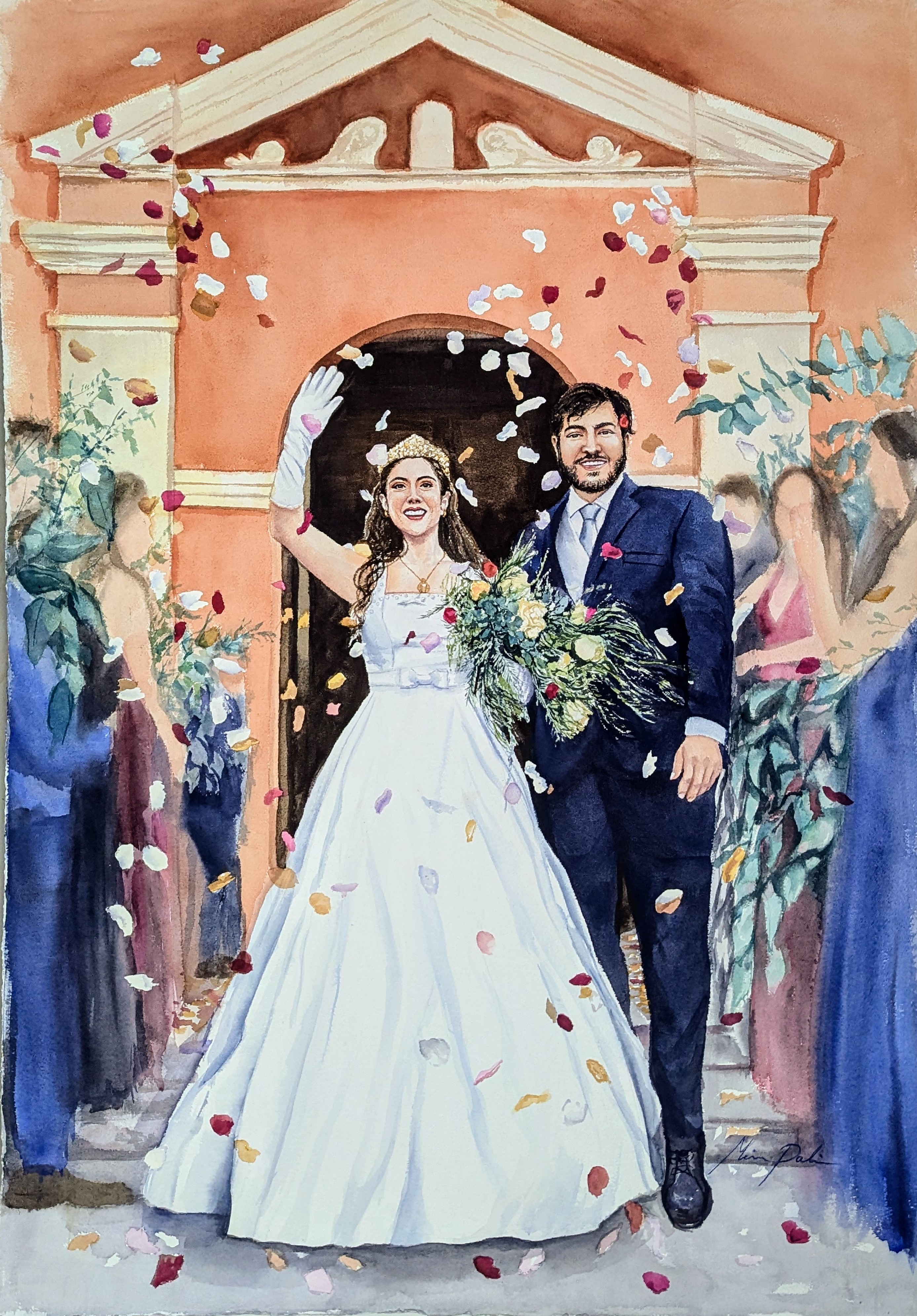 Novios saliendo de la Iglesia