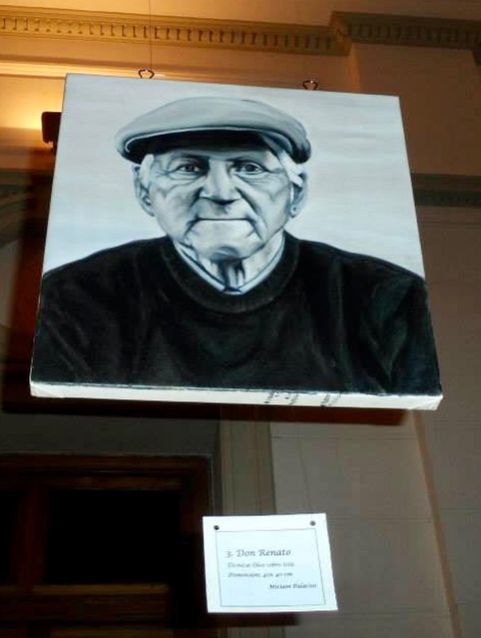Don Renato, uno de mis primeros retratos pintados en óleo. Fue expuesto en 2013 en la Biblioteca de la FCFM de la Universidad de Chile, donde estudiaba Ingeniería Civil.
