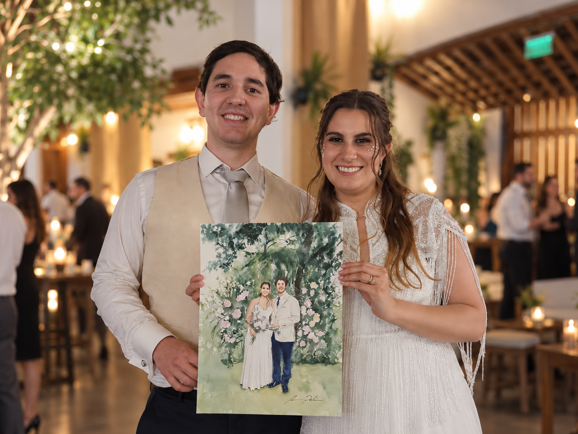 Sofía y Matías en su matrimonio